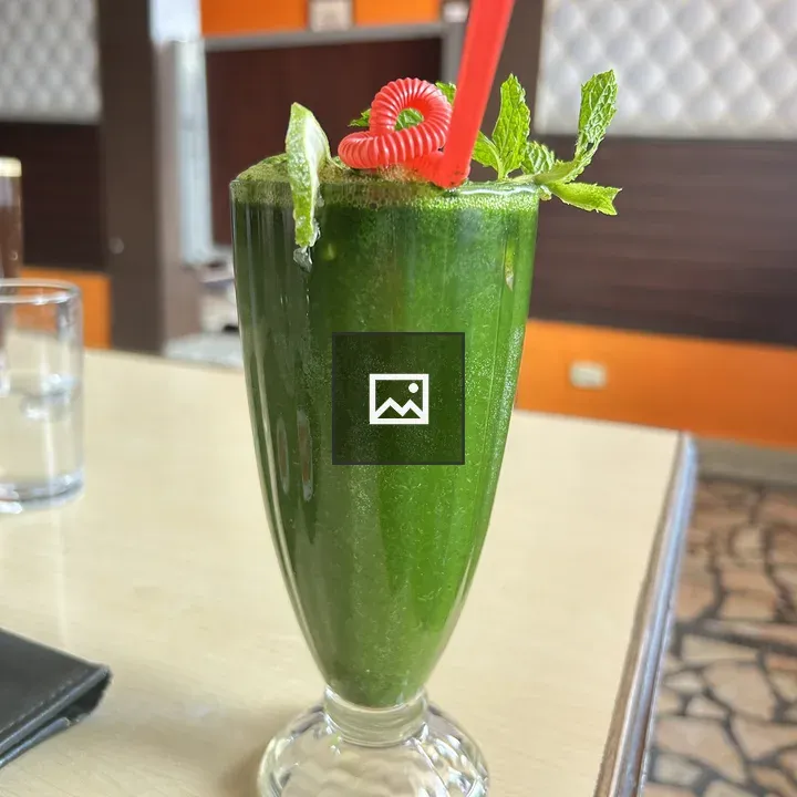 Green beverage in glass