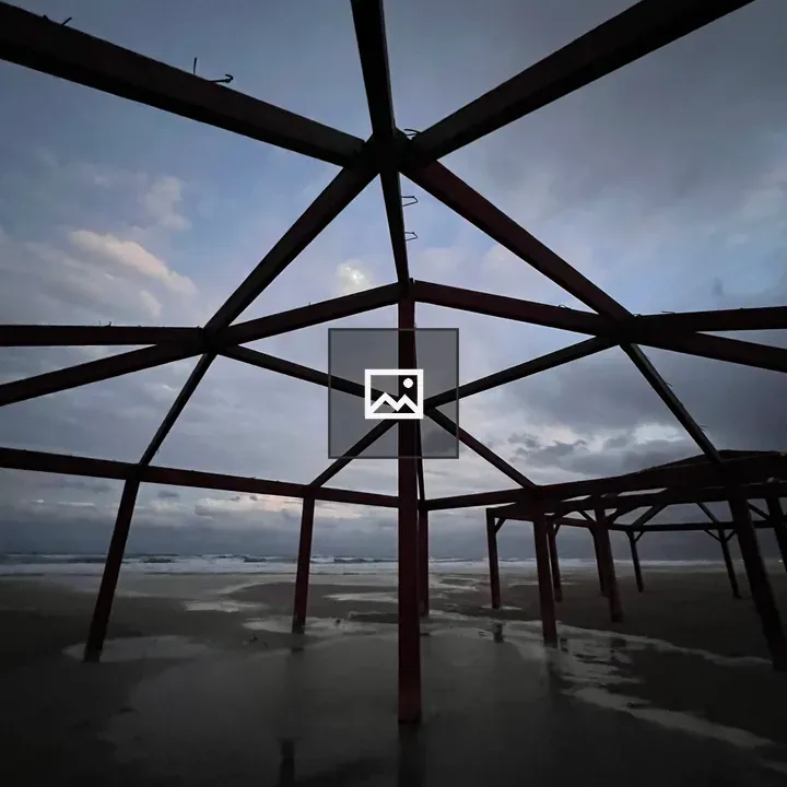 Beach structure at night