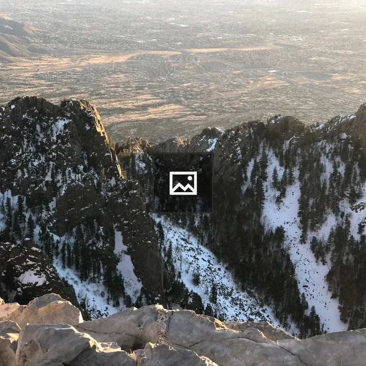 Snowy cliffs landscape