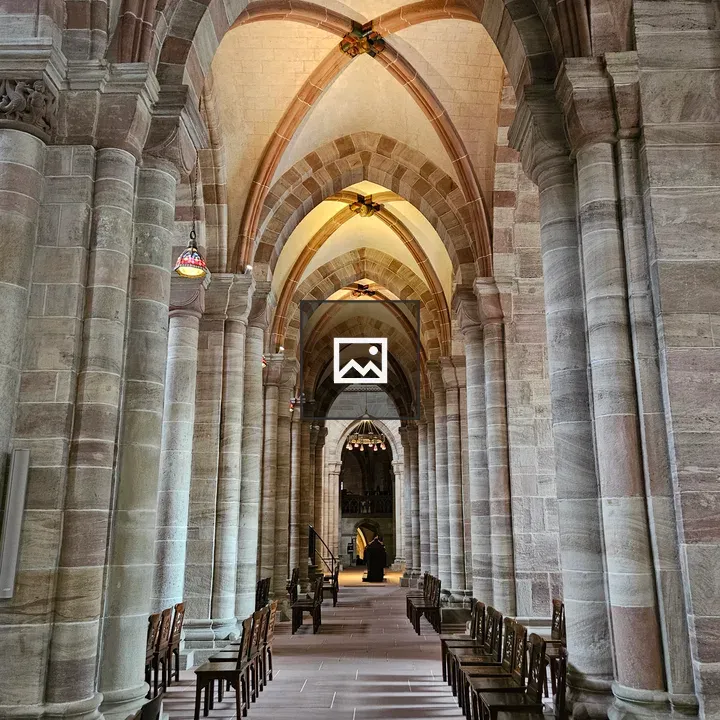 Hallway with arches in church