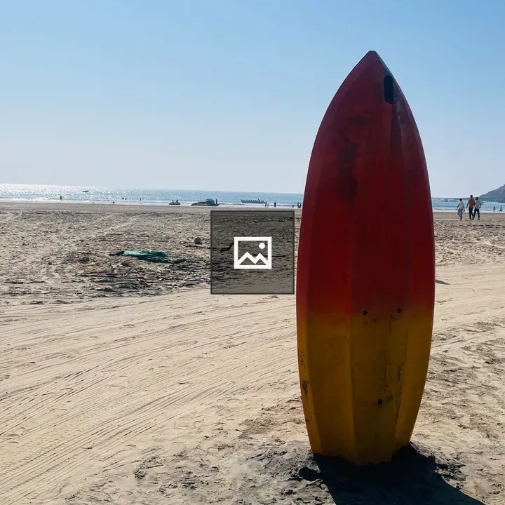 Colorful kayak on the beach