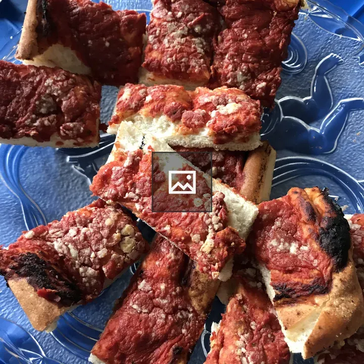 Rhode Island-Style Bakery Pizza on Table