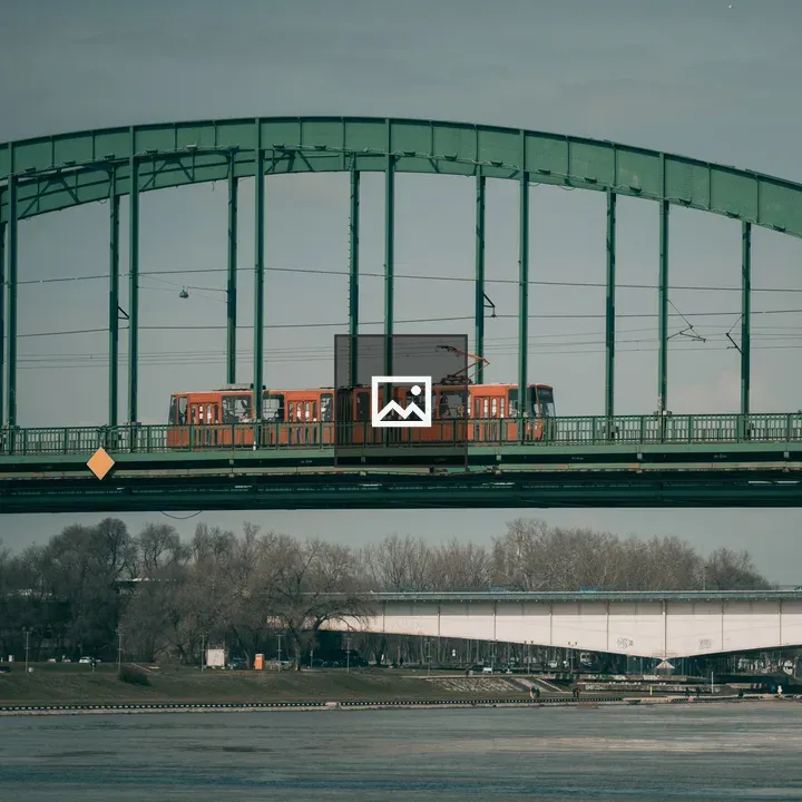 Bridge over river and city