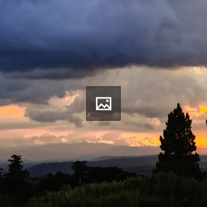 Sunset with dark storm clouds