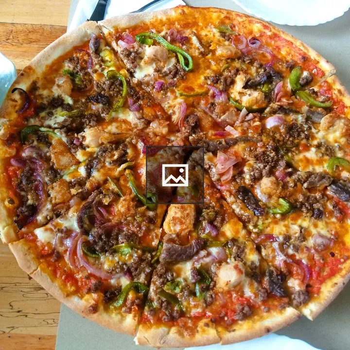 Pizza with Melted Cheese and Veggies