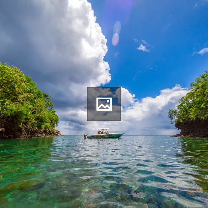 Boat Between Islands in Martinique