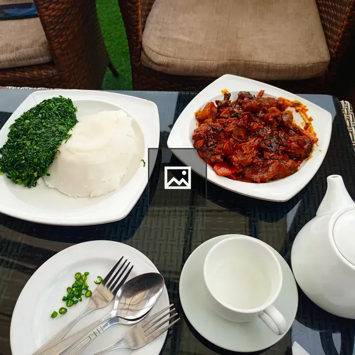 Posho with Goat Meat in Gravy