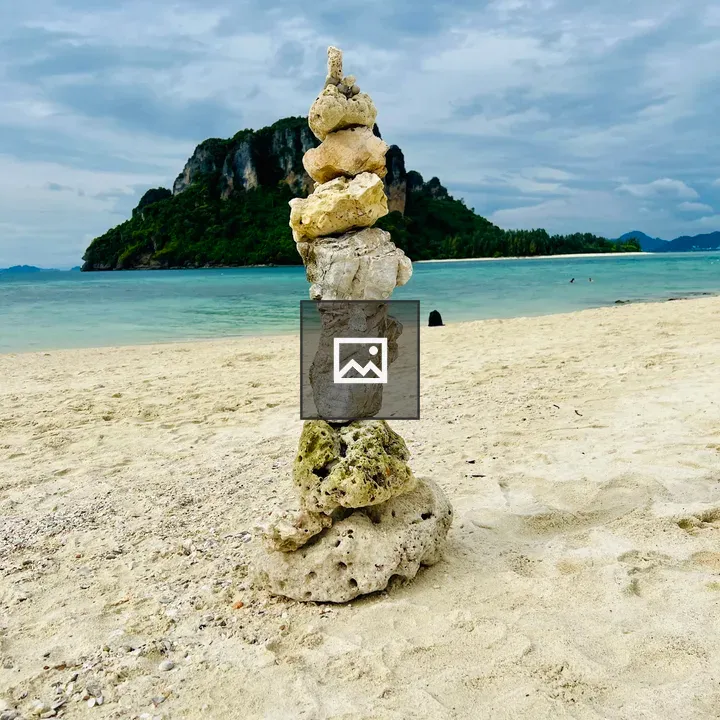 Stacked Stones on Beach