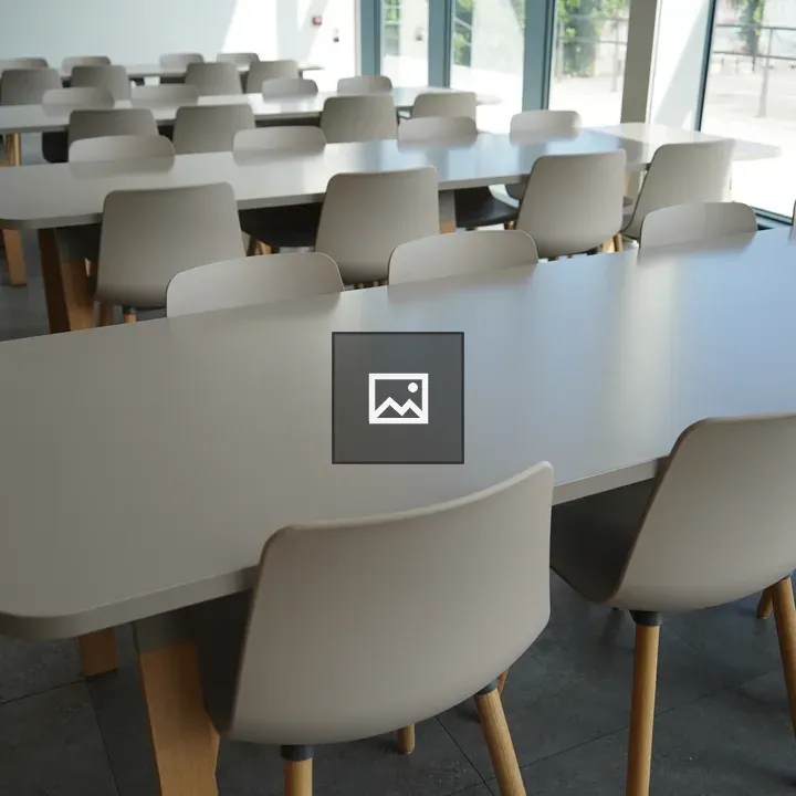Empty university dining hall