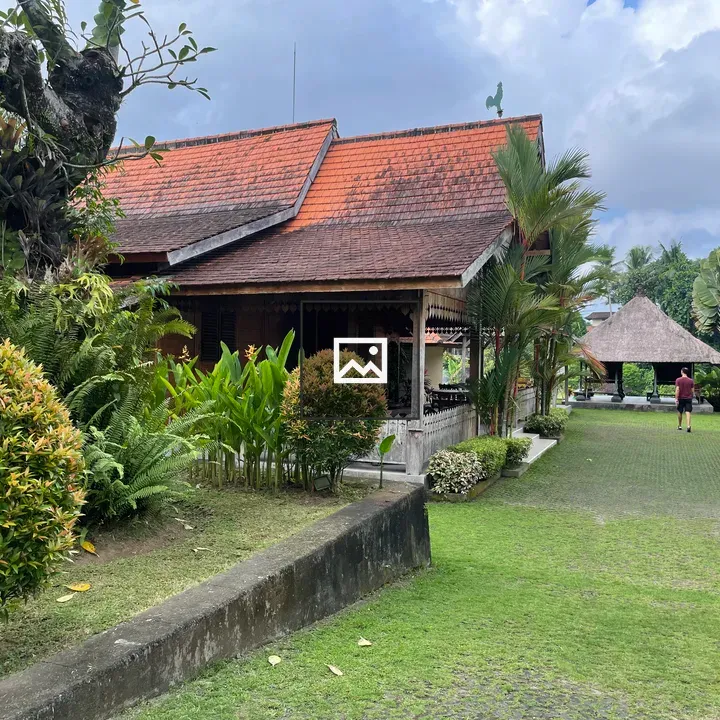 Balinese Wooden House with Garden Path