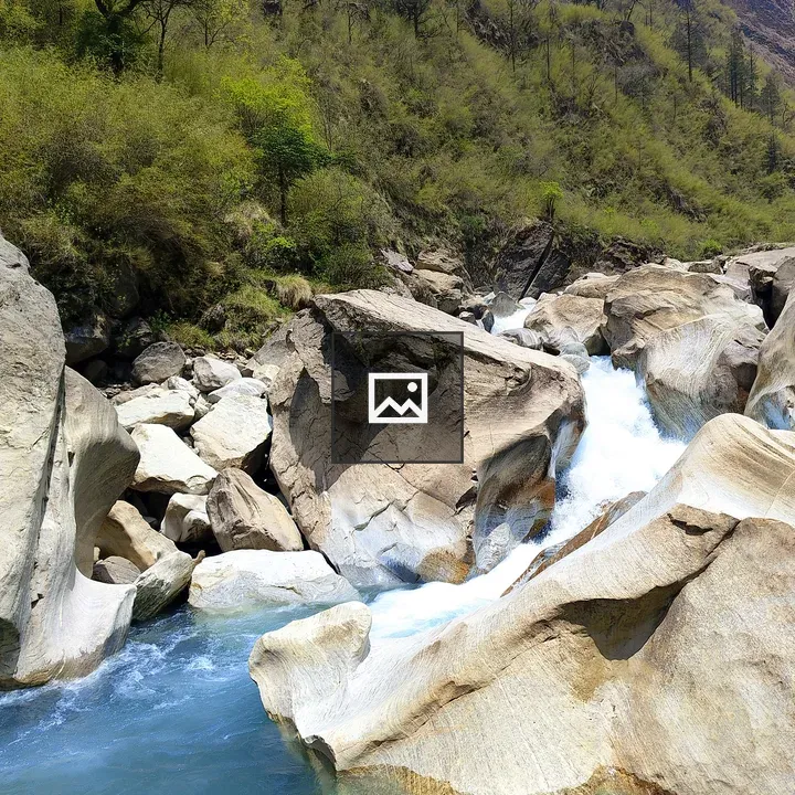 Cascading Stream Through Boulders