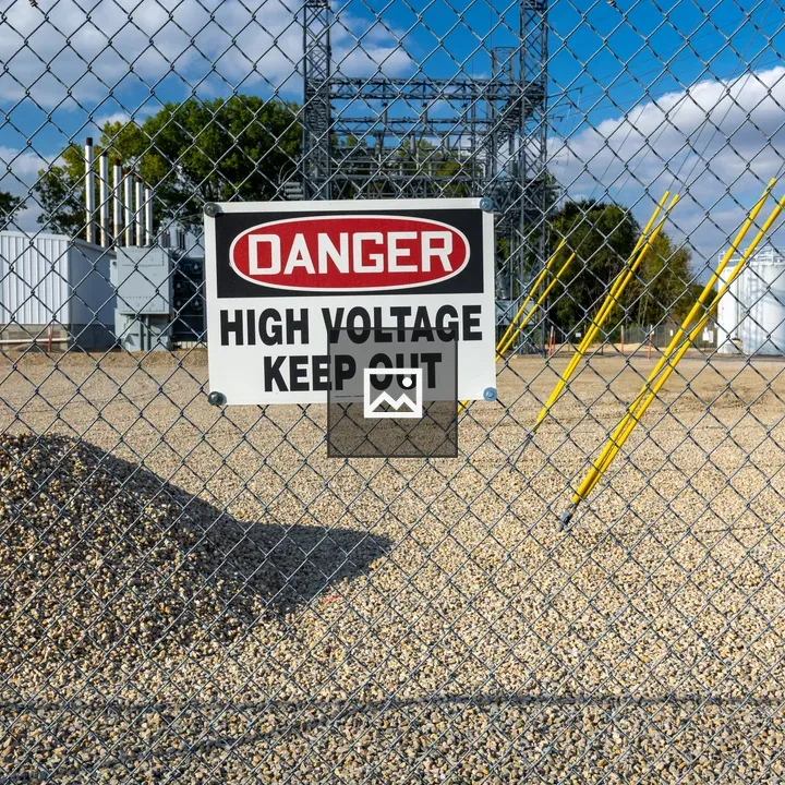 Power substation behind fence