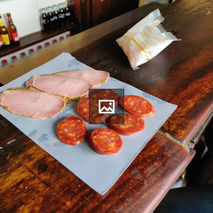 Sausage tapas on display