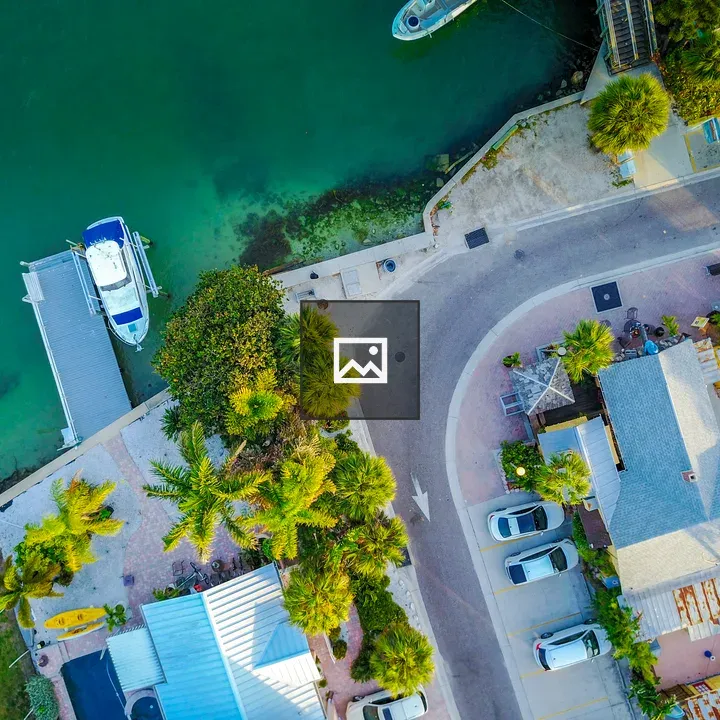 Drone aerial waterside road
