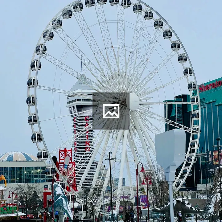Ferris wheel in snowy park