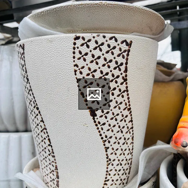 Textured White Decorative Pot
