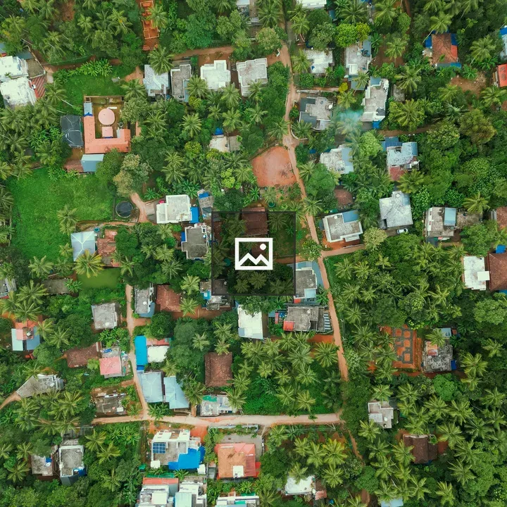 Aerial village view over Kozhikode