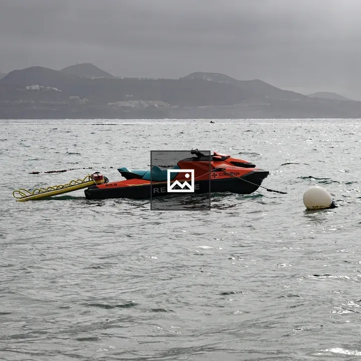 Rescue jet ski on calm sea