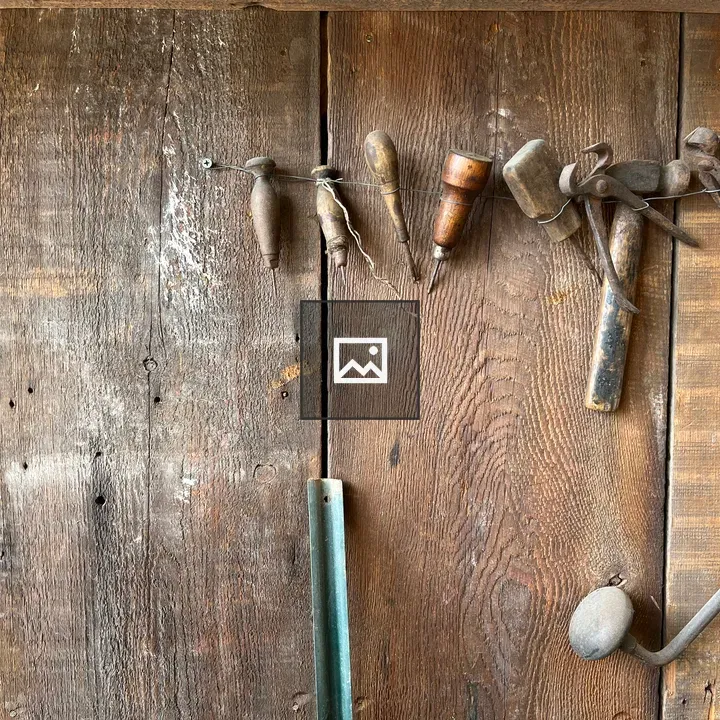 Antique tools on a wall