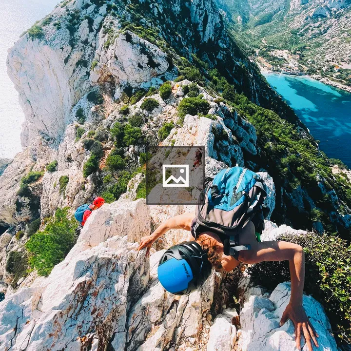Climbers in Calanque de Sormiou
