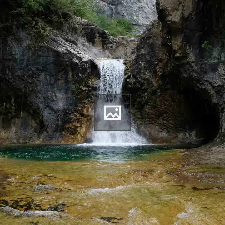 Waterfall Above Rocky Pool