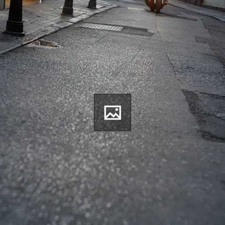 Incoming motorcycle at street level