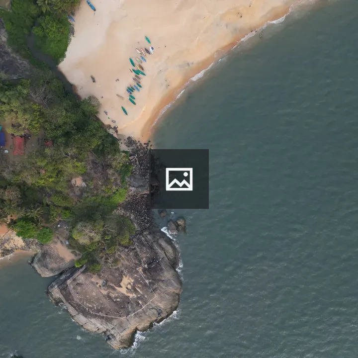Aerial view of Kappad beach rock