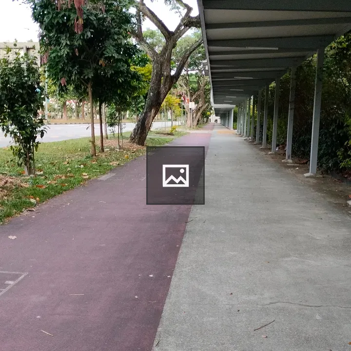 Covered walkway by jogging path
