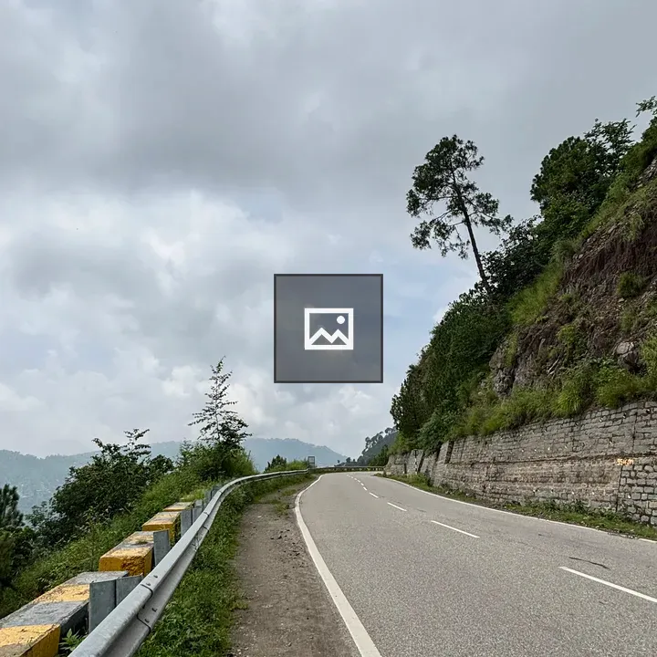 Winding road through hills