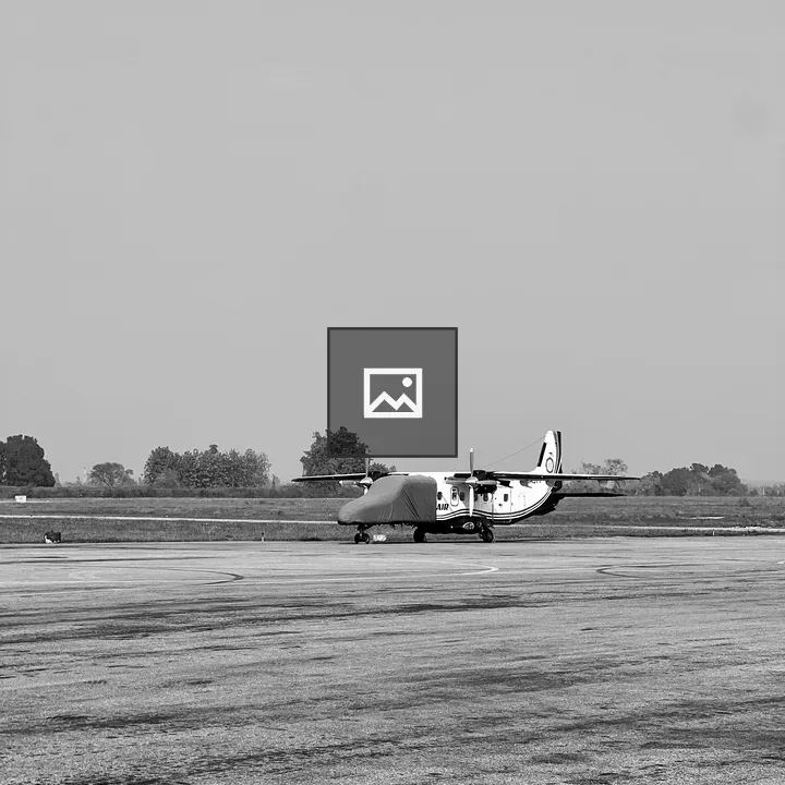Twin-prop Aircraft on Tarmac