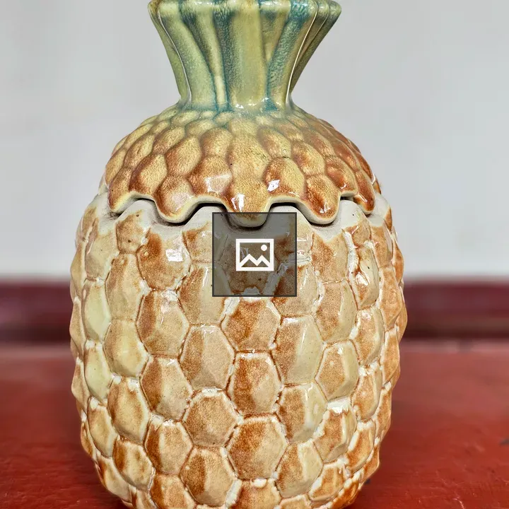 Decorative ceramic vase with pineapple patterns