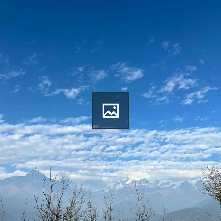 Himalayan mountain range with blue sky