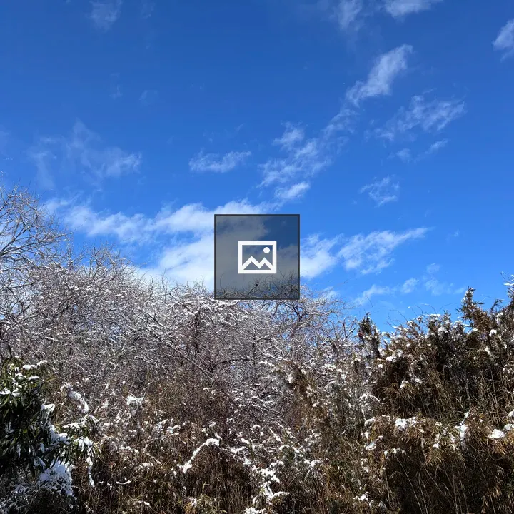 Winter landscape with blue sky