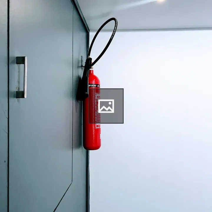 Fire extinguisher on wall