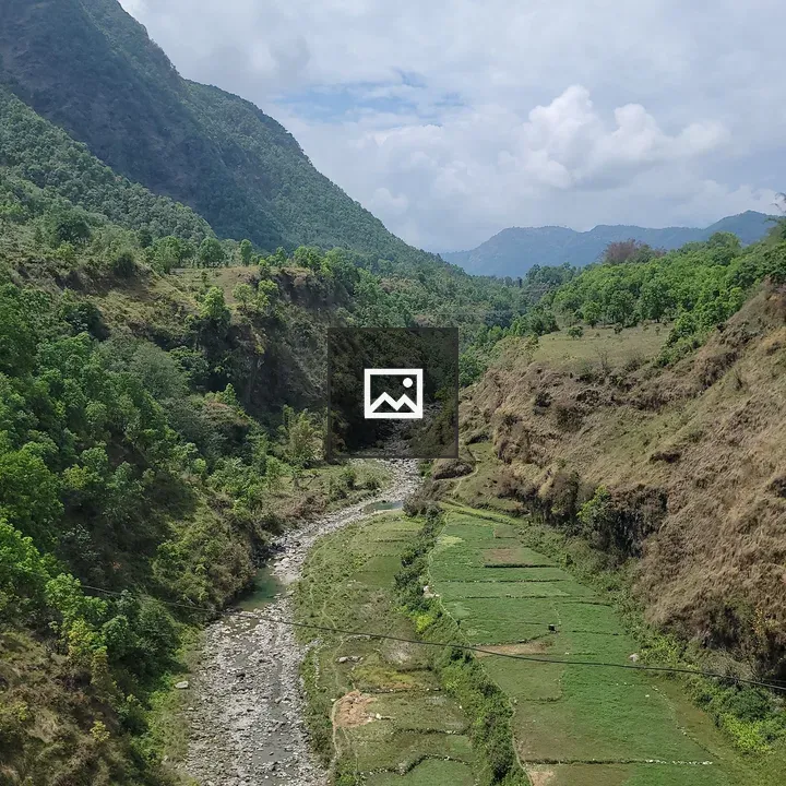 Valley with River and Mountains