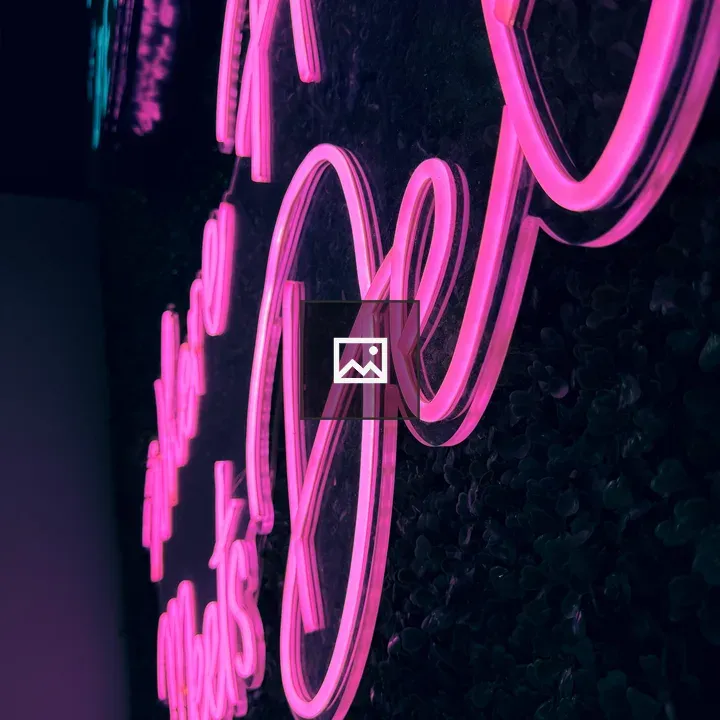 Neon Pink Sign Close-Up