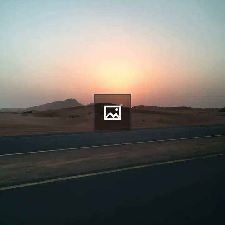 Sunset on desert highway