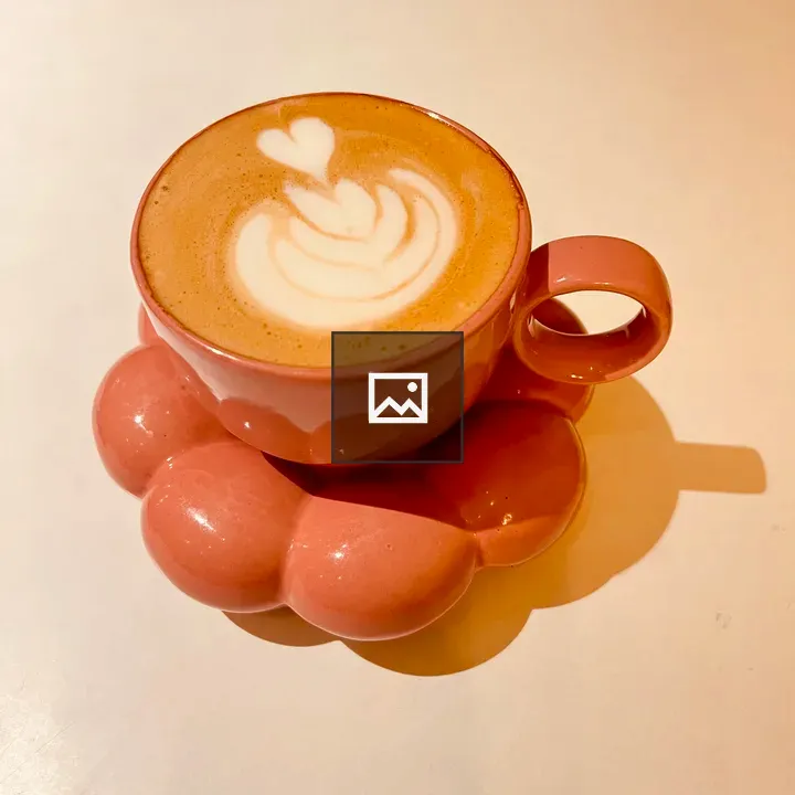 Pink Latte Cup on Saucer