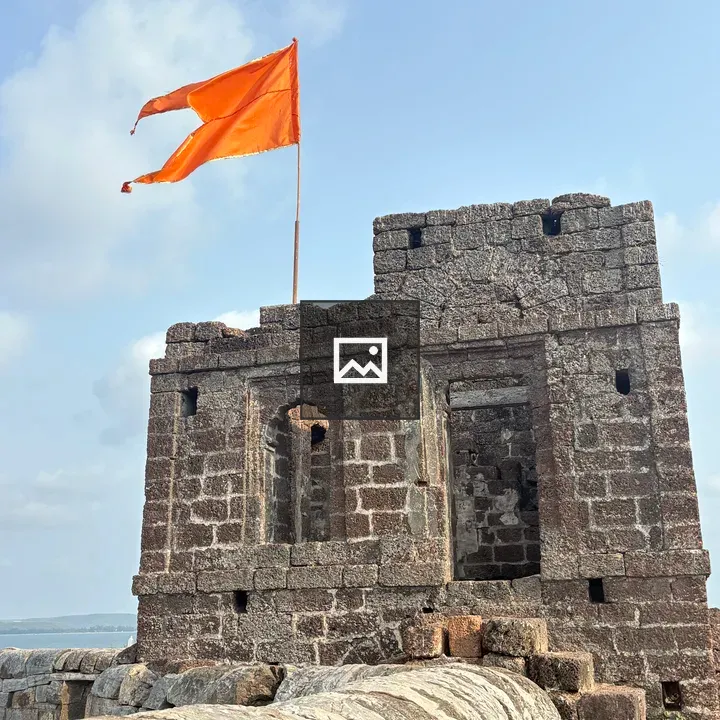 Stone Fort with Orange Flag