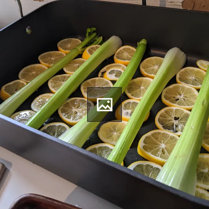 Lemons and Celery in Pan