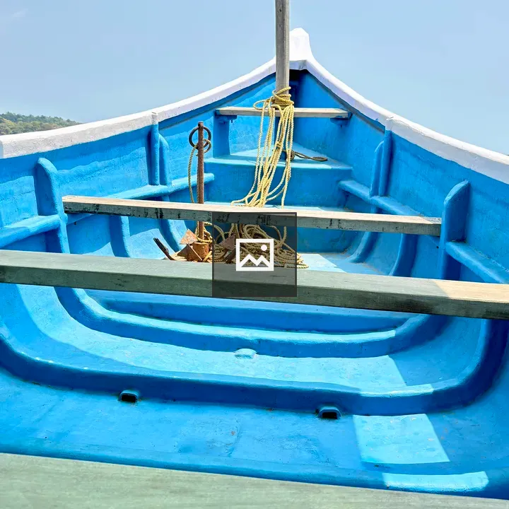 Blue Wooden Boat Interior