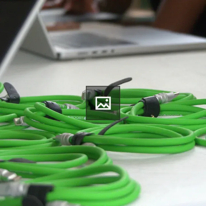 Coiled USB-C Cables on Table