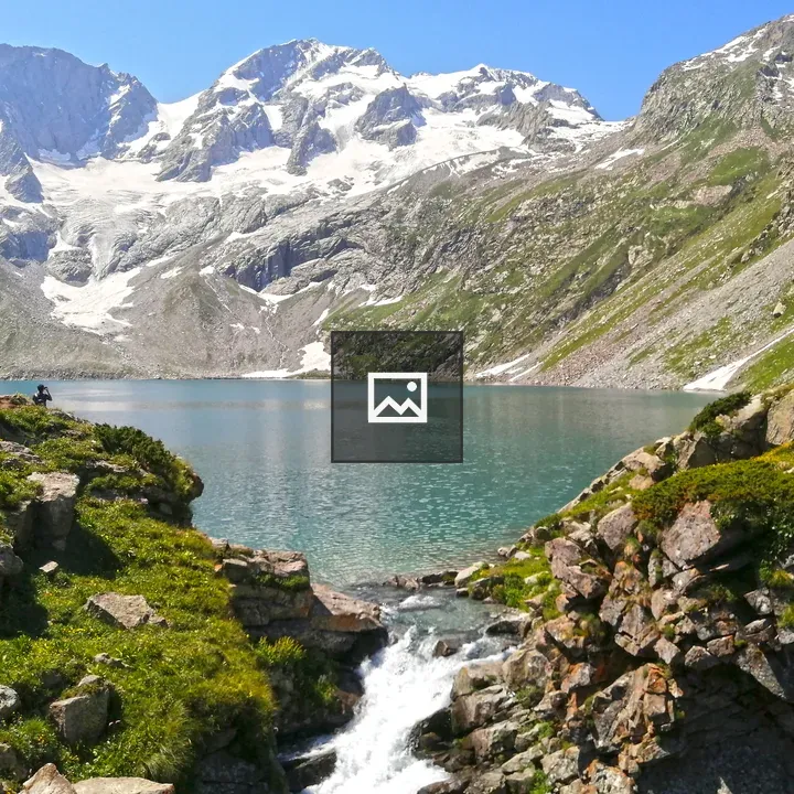 Glacier-fed lake scene