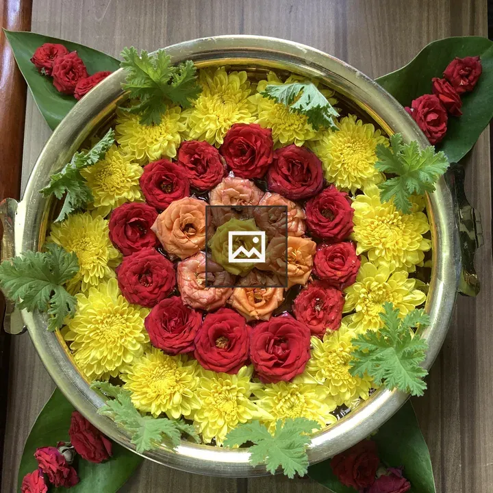 Flower Decoration on Brass Pot