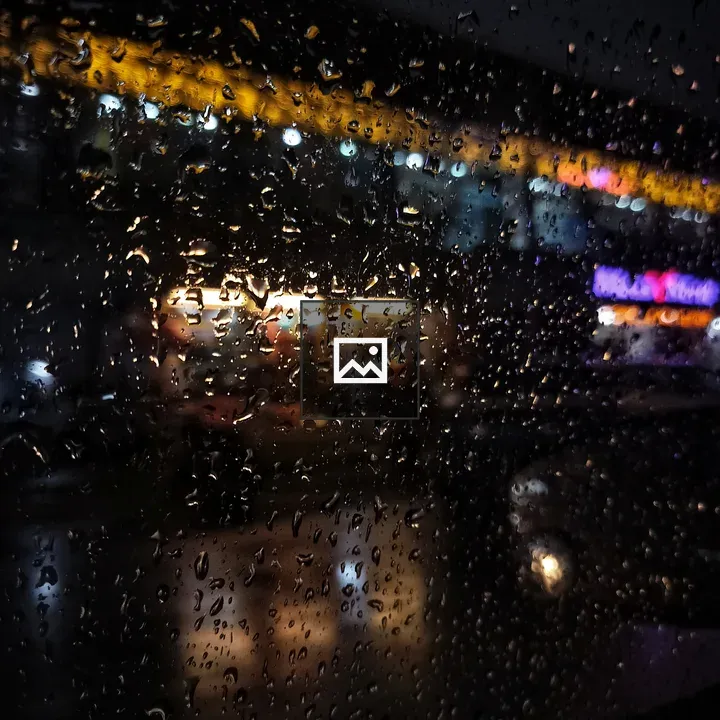 Raindrops on the Window at Night
