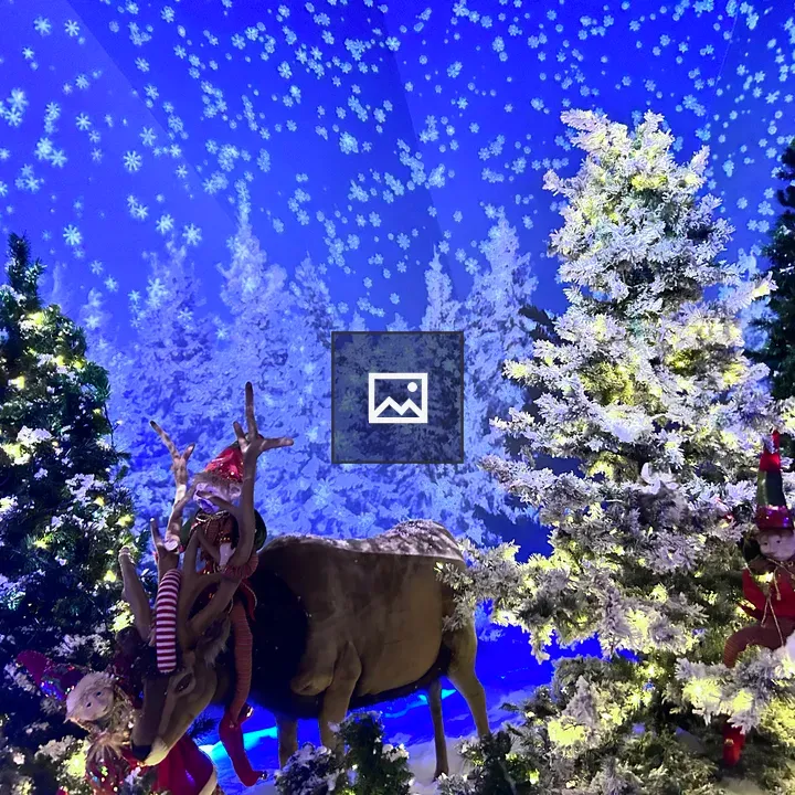 Snowy Christmas Tree Scene