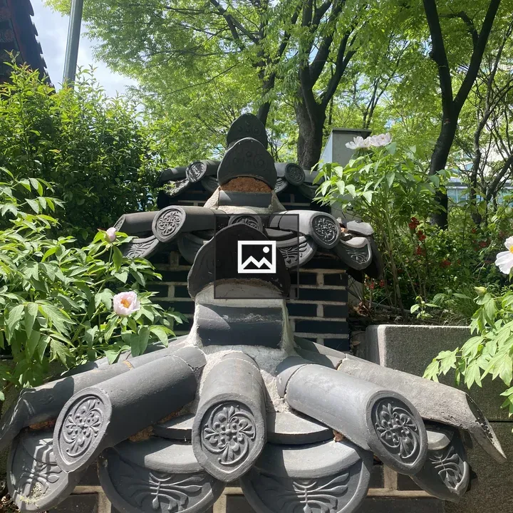 South Korean Roof Tile with Foliage