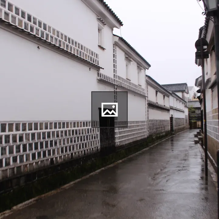 A narrow wet street in Japan