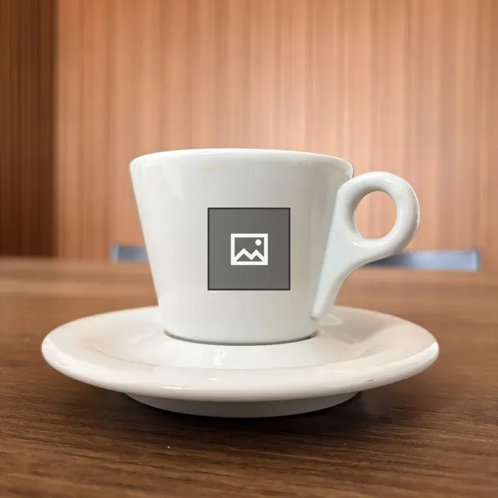 White Ceramic Cup on Saucer
