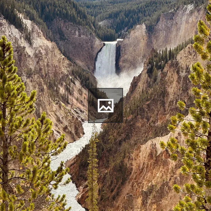 Waterfall Between Rocky Canyon Walls